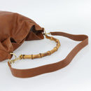 GUCCI Bamboo Shoulder Bag Leather 2way Brown Gold 001 2404 1577 Auth 189682-8