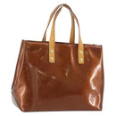 LOUIS VUITTON Monogram Vernis Reade PM Hand Bag Bronze M91146 LV Auth 189683-1