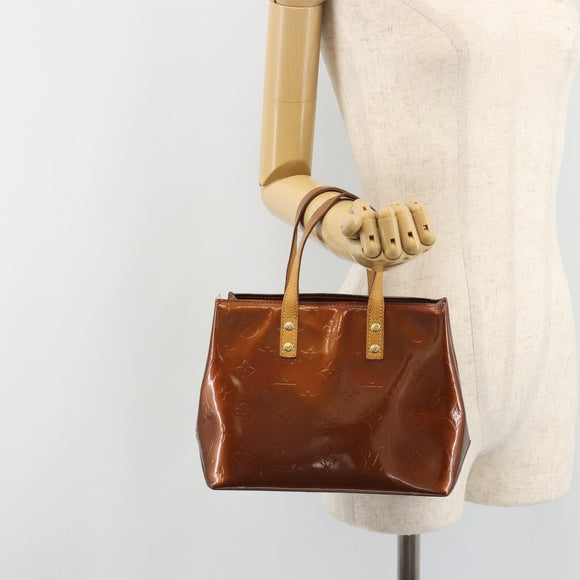 LOUIS VUITTON Monogram Vernis Reade PM Hand Bag Bronze M91146 LV Auth 189683