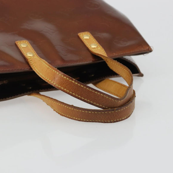 LOUIS VUITTON Monogram Vernis Reade PM Hand Bag Bronze M91146 LV Auth 189683