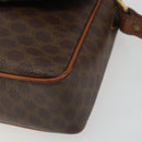CELINE Macadam Canvas Circle Shoulder Bag PVC Leather Brown Gold Auth 189684-14