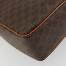 CELINE Macadam Canvas Circle Shoulder Bag PVC Leather Brown Gold Auth 189684-17