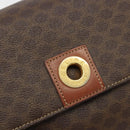 CELINE Macadam Canvas Circle Shoulder Bag PVC Leather Brown Gold Auth 189684-18