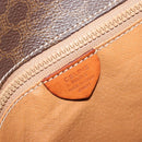 CELINE Macadam Canvas Circle Shoulder Bag PVC Leather Brown Gold Auth 189684-12