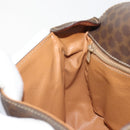 CELINE Macadam Canvas Circle Shoulder Bag PVC Leather Brown Gold Auth 189684-21