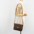 CELINE Macadam Canvas Circle Shoulder Bag PVC Leather Brown Gold Auth 189684-23