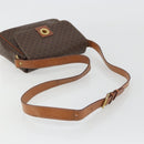 CELINE Macadam Canvas Circle Shoulder Bag PVC Leather Brown Gold Auth 189684-7