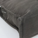 HERMES Her Line MM Hand Bag Canvas Gray Silver Auth 189685-14