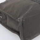HERMES Her Line MM Hand Bag Canvas Gray Silver Auth 189685-16