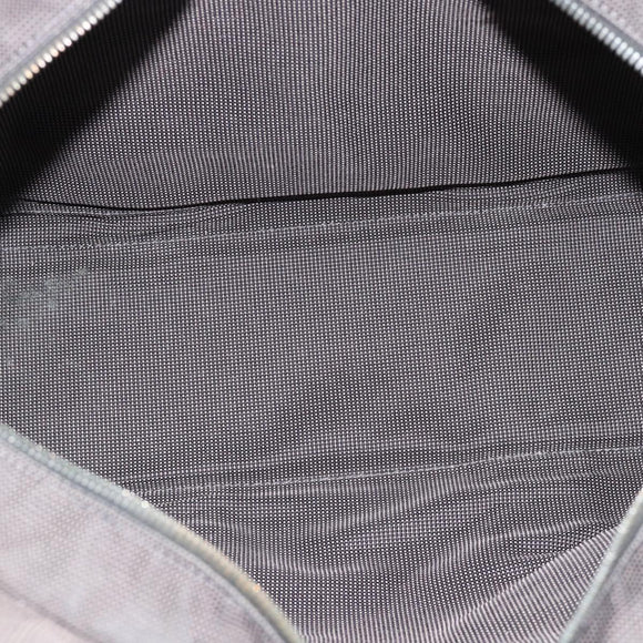 HERMES Her Line MM Hand Bag Canvas Gray Silver Auth 189685