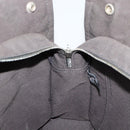 HERMES Her Line MM Hand Bag Canvas Gray Silver Auth 189685-19