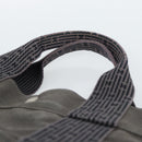 HERMES Her Line MM Hand Bag Canvas Gray Silver Auth 189685-8