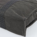HERMES Her Line MM Handtas Canvas Grijs Zilver Auth 189686-14