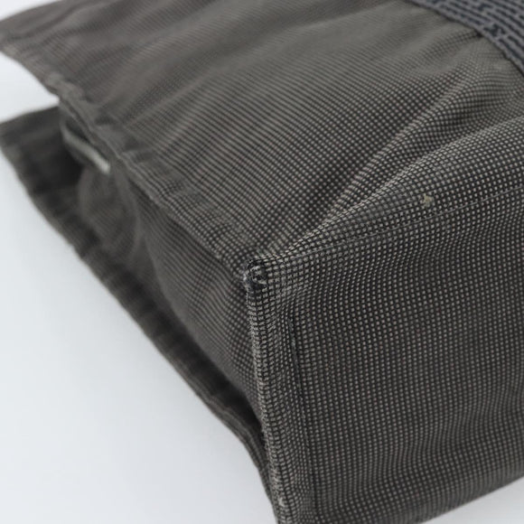 HERMES Her Line MM Handtas Canvas Grijs Zilver Auth 189686