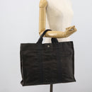 HERMES Her Line MM Handtas Canvas Grijs Zilver Auth 189686-20
