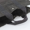 HERMES Her Line MM Handtas Canvas Grijs Zilver Auth 189686-7