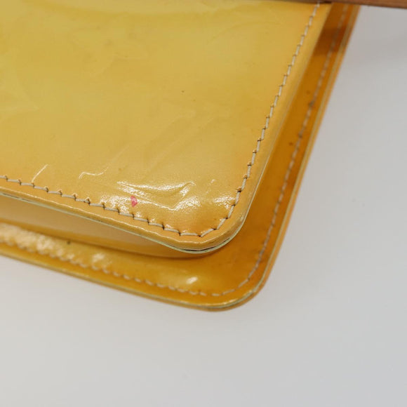 LOUIS VUITTON Monogram Vernis Lexington Pouch Lime Yellow M91058 LV Auth 189688