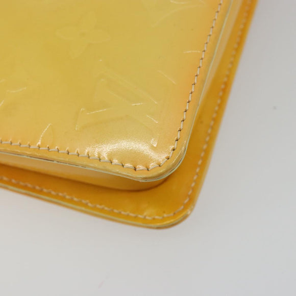 LOUIS VUITTON Monogram Vernis Lexington Pouch Lime Yellow M91058 LV Auth 189688
