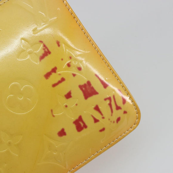 LOUIS VUITTON Monogram Vernis Lexington Pouch Lime Yellow M91058 LV Auth 189688