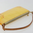 LOUIS VUITTON Monogram Vernis Lexington Pouch Lime Yellow M91058 LV Auth 189688-6