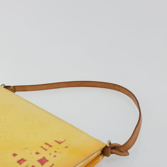 LOUIS VUITTON Monogram Vernis Lexington Pouch Lime Yellow M91058 LV Auth 189688