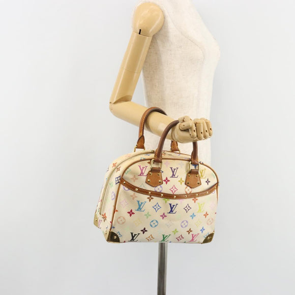 LOUIS VUITTON Monogram Multicolor Trouville Hand Bag White M92663 LV Auth 189689