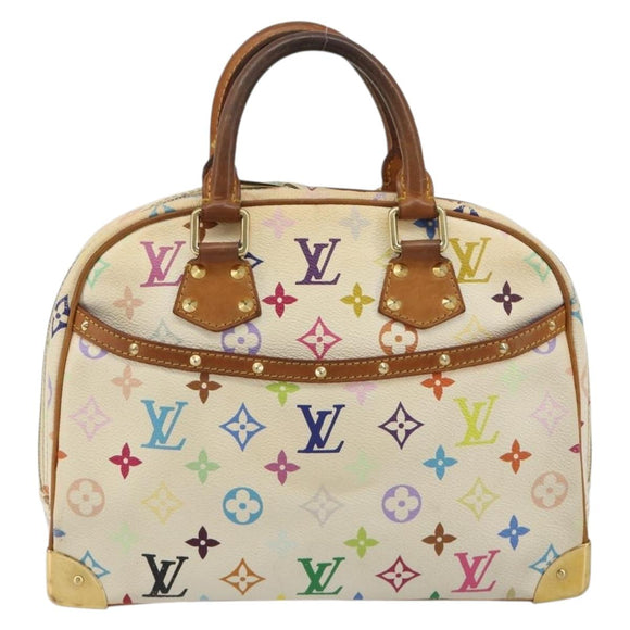 LOUIS VUITTON Monogram Multicolor Trouville Hand Bag White M92663 LV Auth 189689