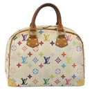 LOUIS VUITTON Monogram Multicolor Trouville Hand Bag White M92663 LV Auth 189689-2