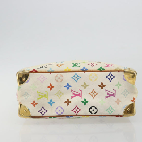 LOUIS VUITTON Monogram Multicolor Trouville Hand Bag White M92663 LV Auth 189689