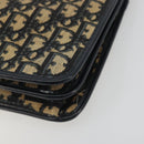 Christian Dior Trotter Canvas Shoulder Bag Navy Gold Auth 189692-10