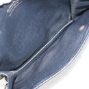 Christian Dior Trotter Canvas Shoulder Bag Navy Gold Auth 189692-18