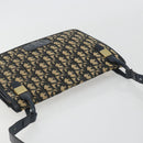 Christian Dior Trotter Canvas Shoulder Bag Navy Gold Auth 189692-6