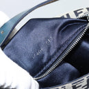 FENDI Zucchino Canvas Mamma Baguette Shoulder Bag Navy Silver Auth 189693V-11