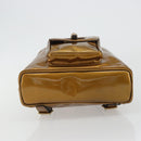 GUCCI Bamboo Backpack Patent Leather Bronze Gold 003 1705 0030 Auth 189694-5