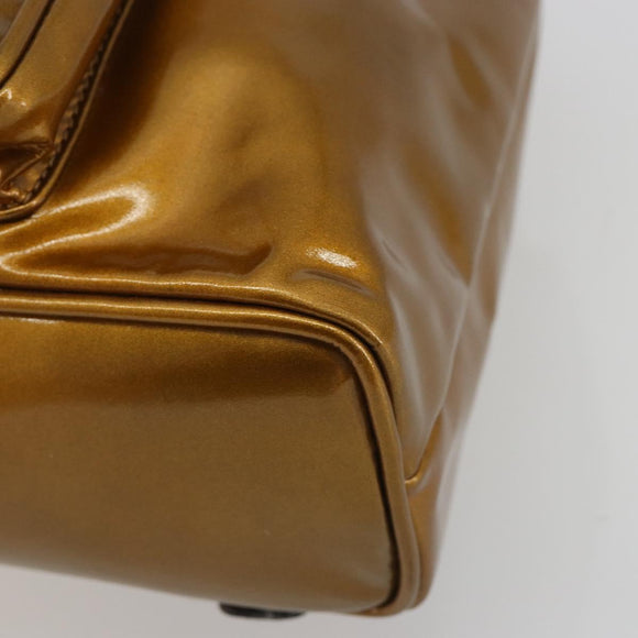 GUCCI Bamboo Backpack Patent Leather Bronze Gold 003 1705 0030 Auth 189694