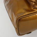 GUCCI Bamboo Backpack Patent Leather Bronze Gold 003 1705 0030 Auth 189694-16