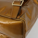 GUCCI Bamboo Backpack Patent Leather Bronze Gold 003 1705 0030 Auth 189694-17