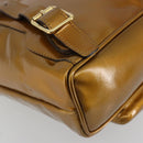 GUCCI Bamboo Backpack Patent Leather Bronze Gold 003 1705 0030 Auth 189694-18