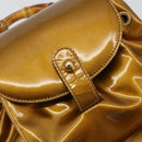 GUCCI Bamboo Backpack Patent Leather Bronze Gold 003 1705 0030 Auth 189694-19