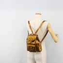 GUCCI Bamboo Backpack Patent Leather Bronze Gold 003 1705 0030 Auth 189694-28