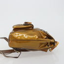 GUCCI Bamboo Backpack Patent Leather Bronze Gold 003 1705 0030 Auth 189694-3