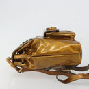GUCCI Bamboo Backpack Patent Leather Bronze Gold 003 1705 0030 Auth 189694-4