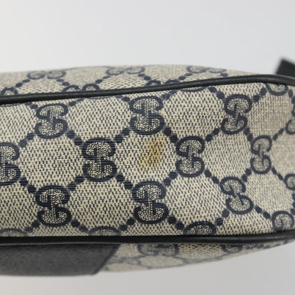 GUCCI GG Supreme Sherry Line Clutch Tas PVC Marine Goud 89 01 034 Auth 189696
