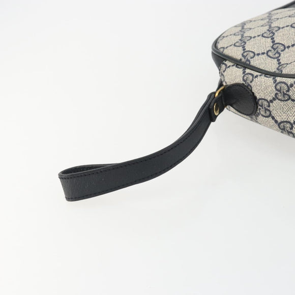 GUCCI GG Supreme Sherry Line Clutch Tas PVC Marine Goud 89 01 034 Auth 189696