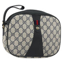 GUCCI GG Supreme Sherry Line Clutch Tas PVC Marine Goud 89 01 034 Auth 189696-1