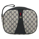 GUCCI GG Supreme Sherry Line Clutch Tas PVC Marine Goud 89 01 034 Auth 189696-13