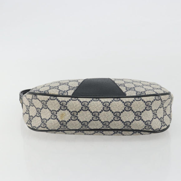 GUCCI GG Supreme Sherry Line Clutch Tas PVC Marine Goud 89 01 034 Auth 189696