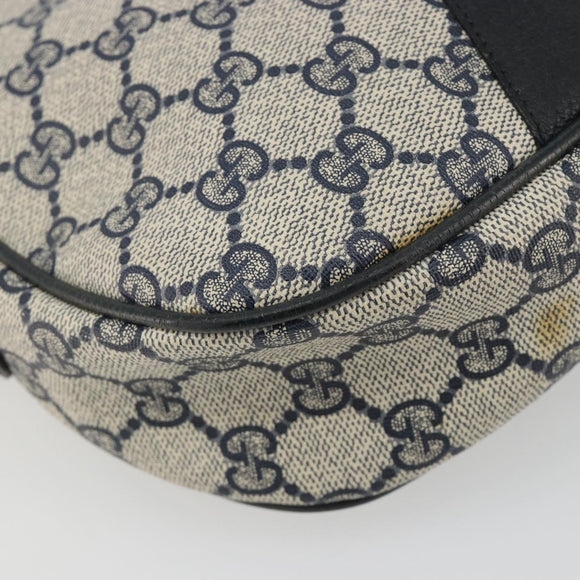 GUCCI GG Supreme Sherry Line Clutch Tas PVC Marine Goud 89 01 034 Auth 189696