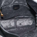 GUCCI Bamboo Shoulder Bag Suede 2way Black Gold 0013754 1638 Auth 189697-11