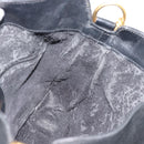 GUCCI Bamboo Shoulder Bag Suede 2way Black Gold 0013754 1638 Auth 189697-19
